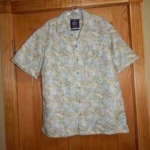 Men's Size Small S Spicy Tuna Hawaiian Camp Shirt Palm Tree Print Lightweight